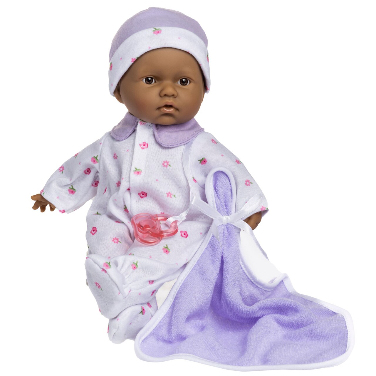 JC Toys La Baby African American Baby Doll |Washable 11 Inch Soft Body Doll with Pink Outfit, Blanket and Pacifier|For Children 12 Months and Older
